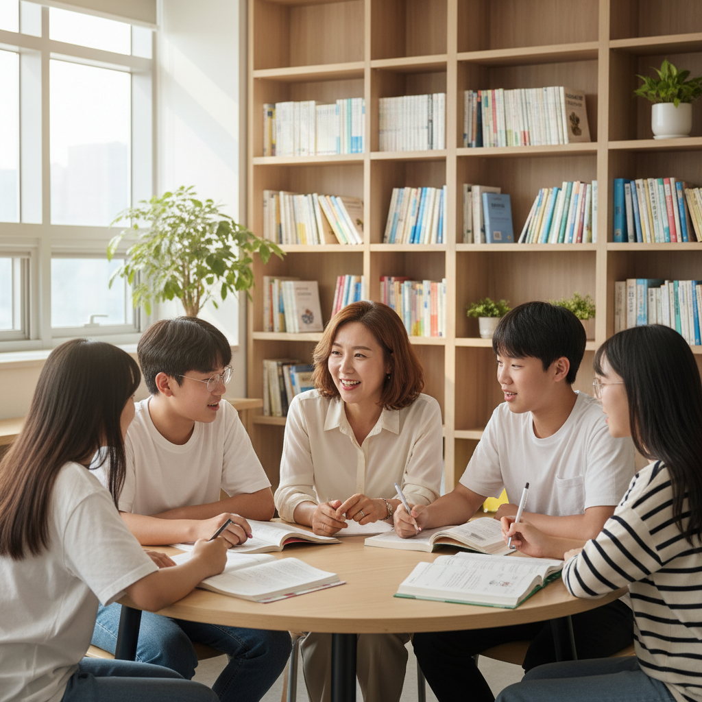 영어 토론 수업 중인 학생들